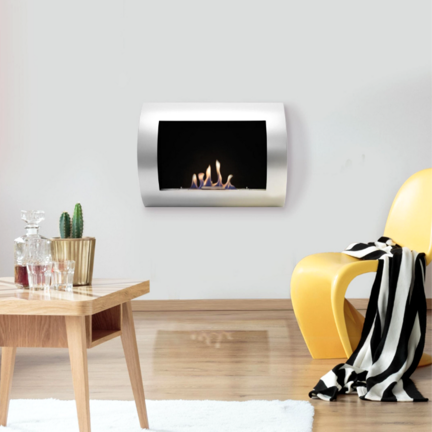 Lareira Bioetanol Inox Classic - Chama Vermelha