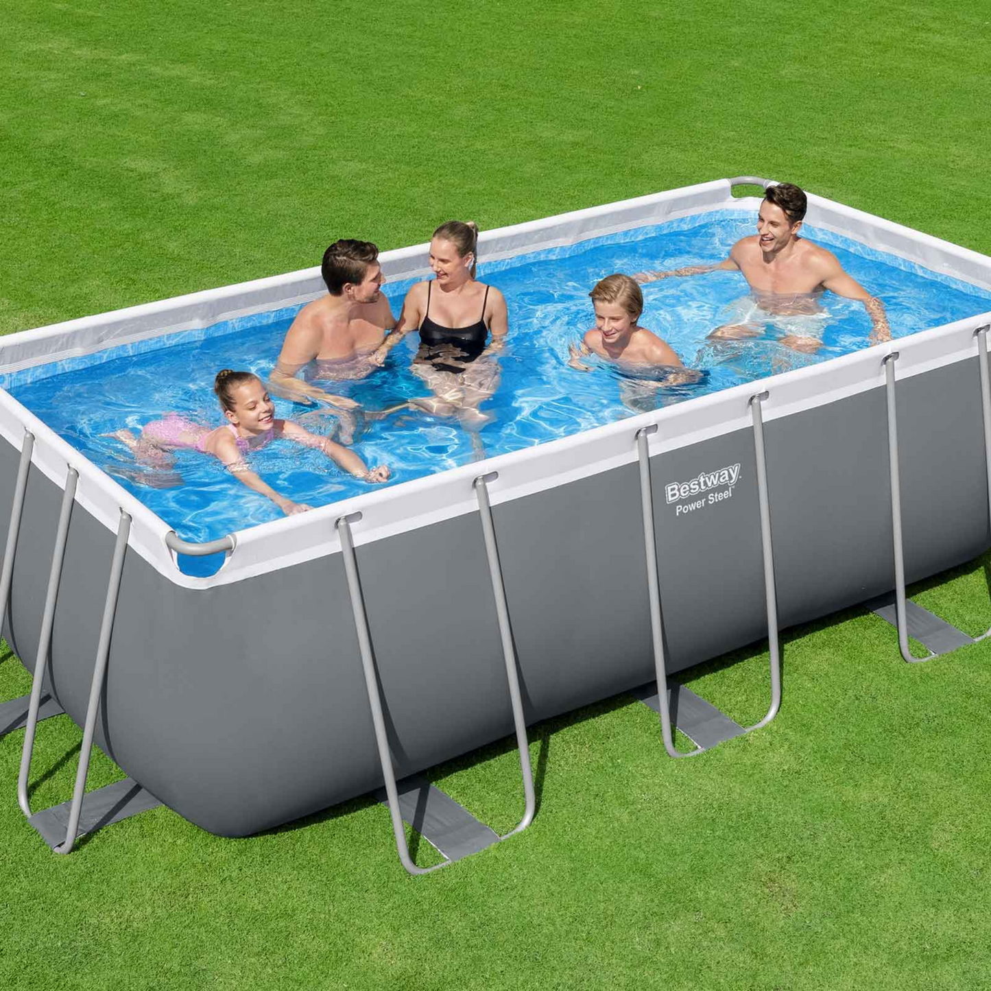 Piscina Elevada Retangular Power Steel Bestway 412x201x122cm