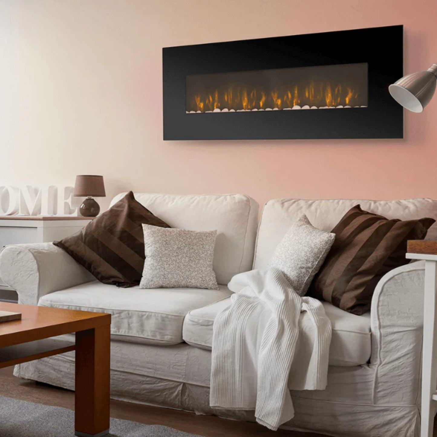 Lareira Elétrica Panorâmica Pedras Decorativas 2000W Che-500