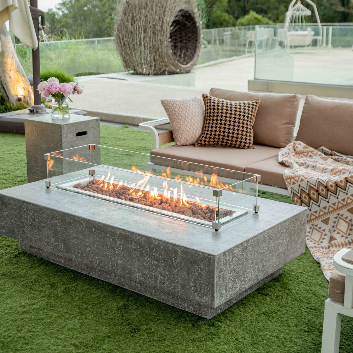Mesa de Fogo a Gás Hampton - Chama Vermelha