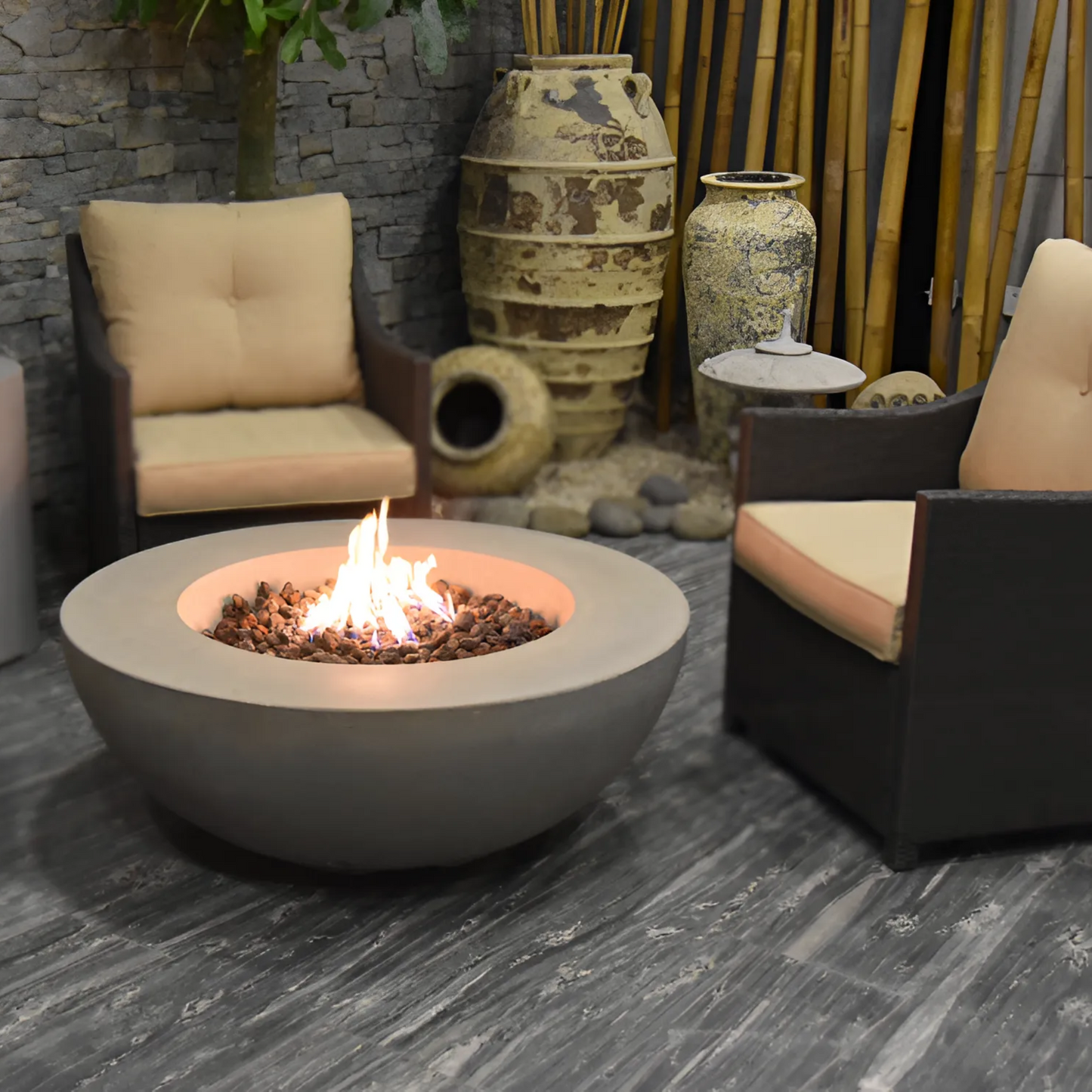 Mesa de Fogo a Gás Lunar Bowl - Chama Vermelha