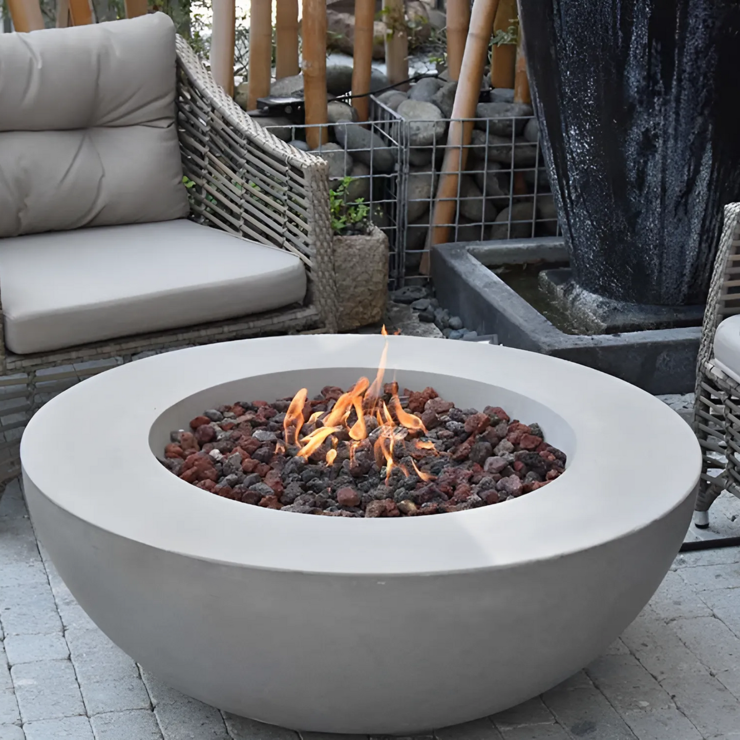Mesa de Fogo a Gás Lunar Bowl - Chama Vermelha
