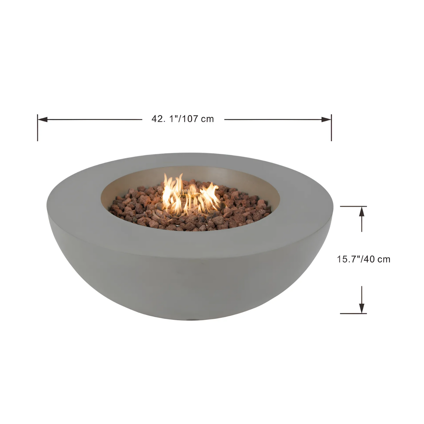 Mesa de Fogo a Gás Lunar Bowl - Chama Vermelha