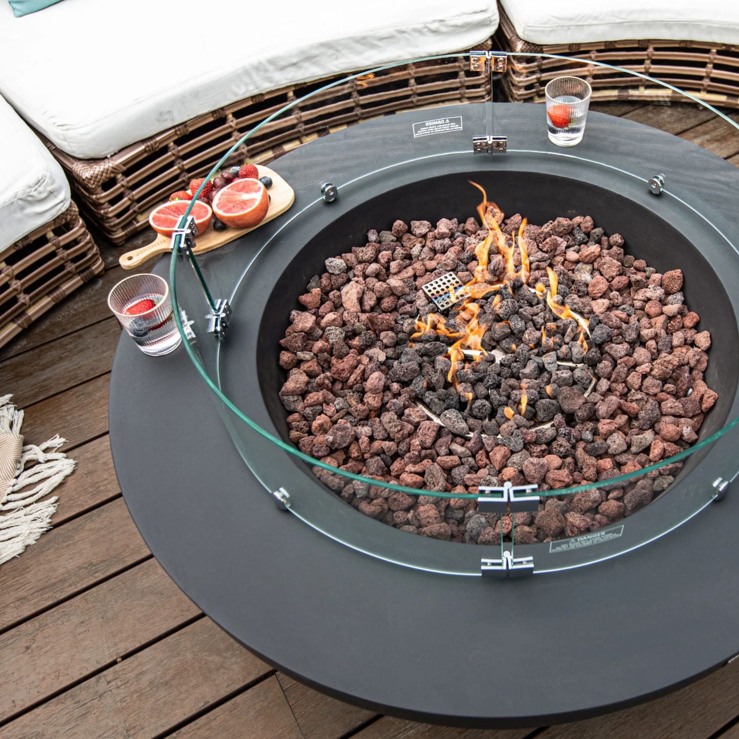 Mesa de Fogo a Gás Lunar Bowl - Chama Vermelha