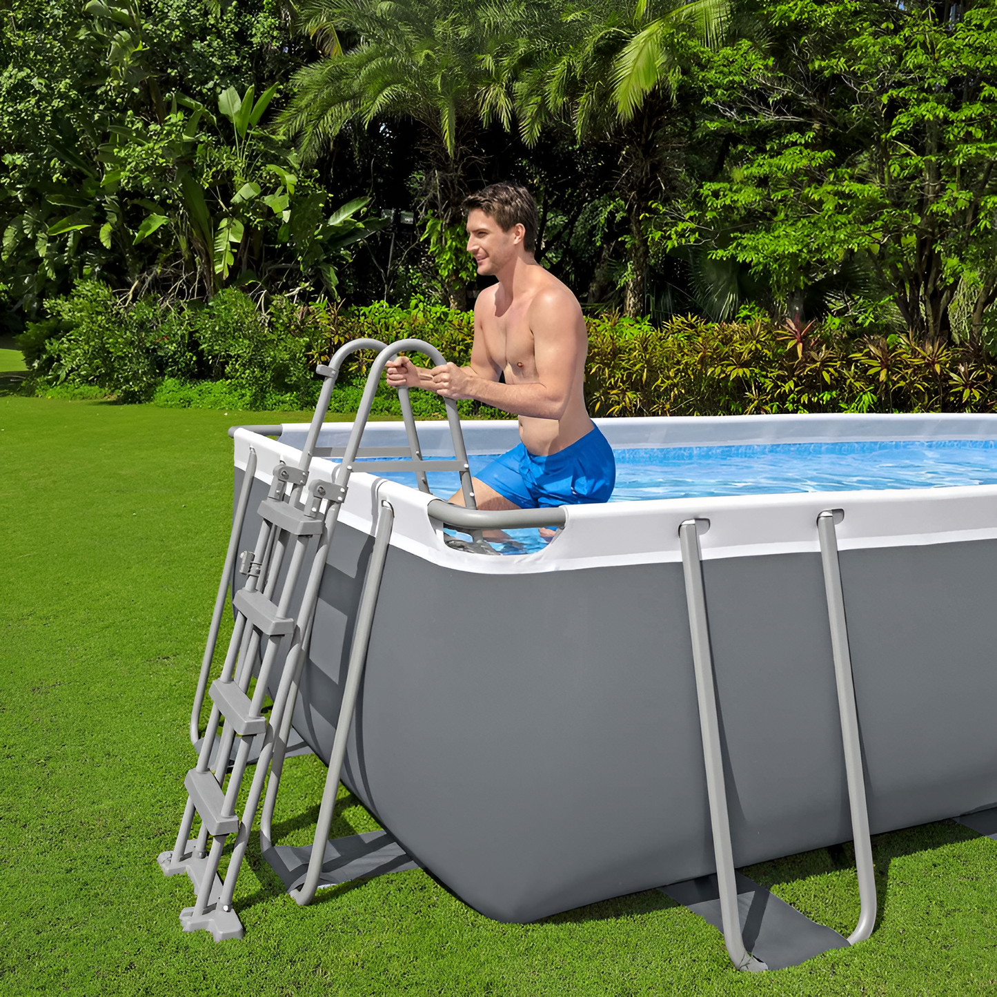 Bestway Power Steel Rectangular Above Ground Pool 488x244x122cm