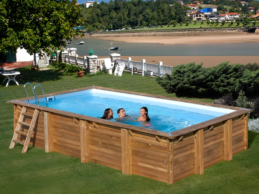 Rectangular Wooden Pool Évora Gre 620 x 420 x 133 cm