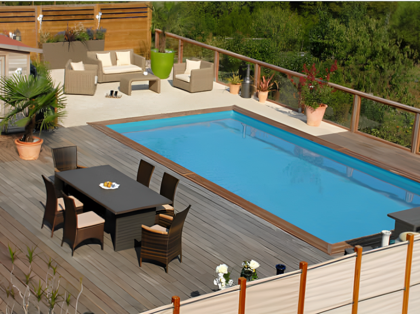 Rectangular Wooden Pool Évora Gre 620 x 420 x 133 cm