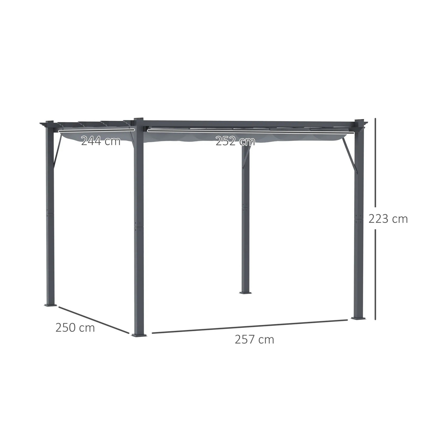 Pérgola de Jardim 3x3 com Teto Retrátil