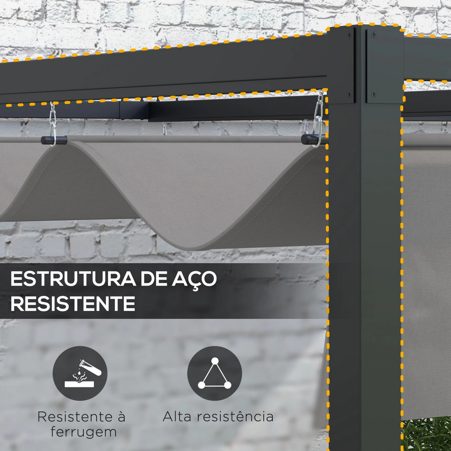 Pérgola de Parede com Teto Retrátil