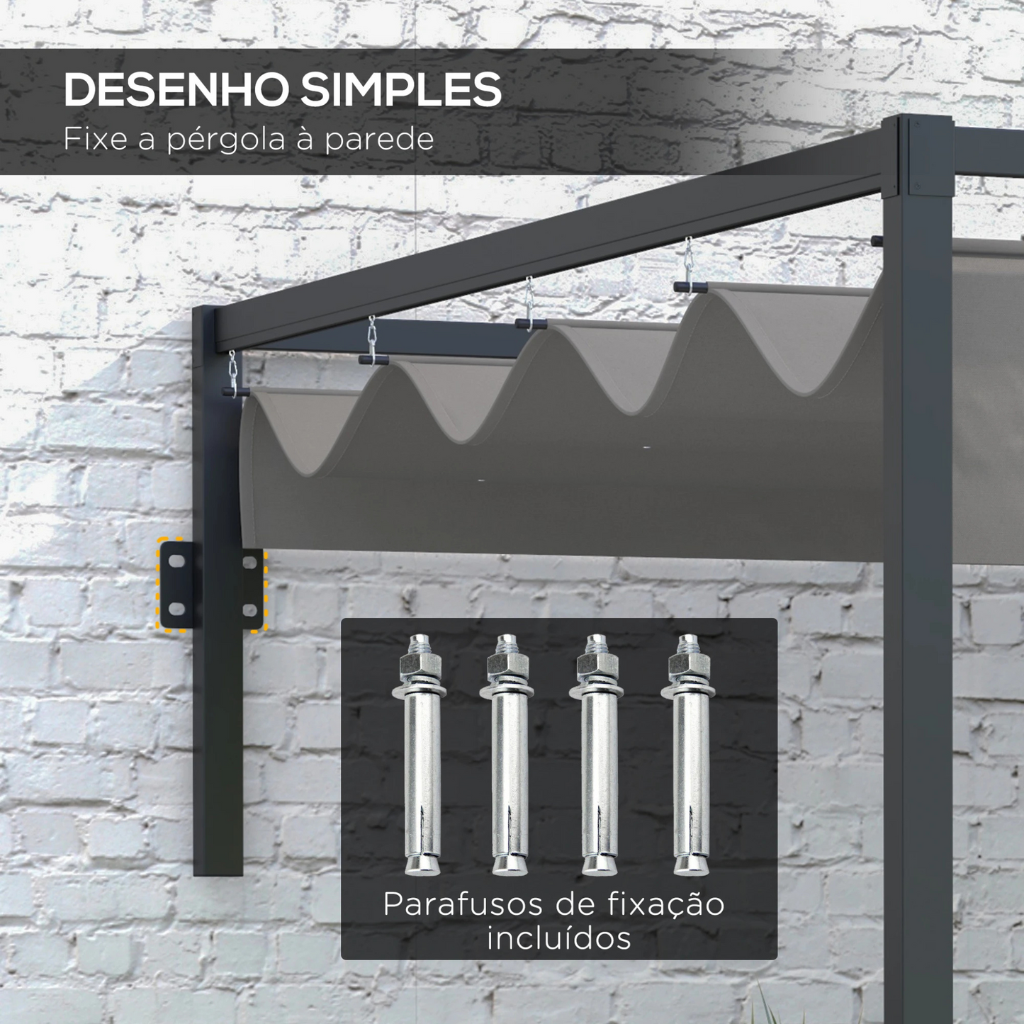 Pérgola de Parede com Teto Retrátil