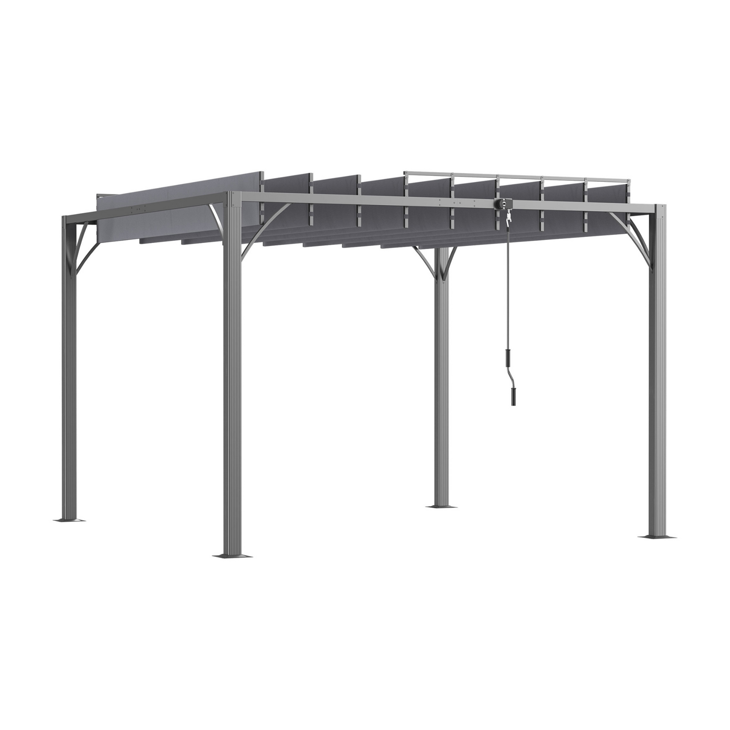 Pérgola de jardín con lamas superiores giratorias 4x3m
