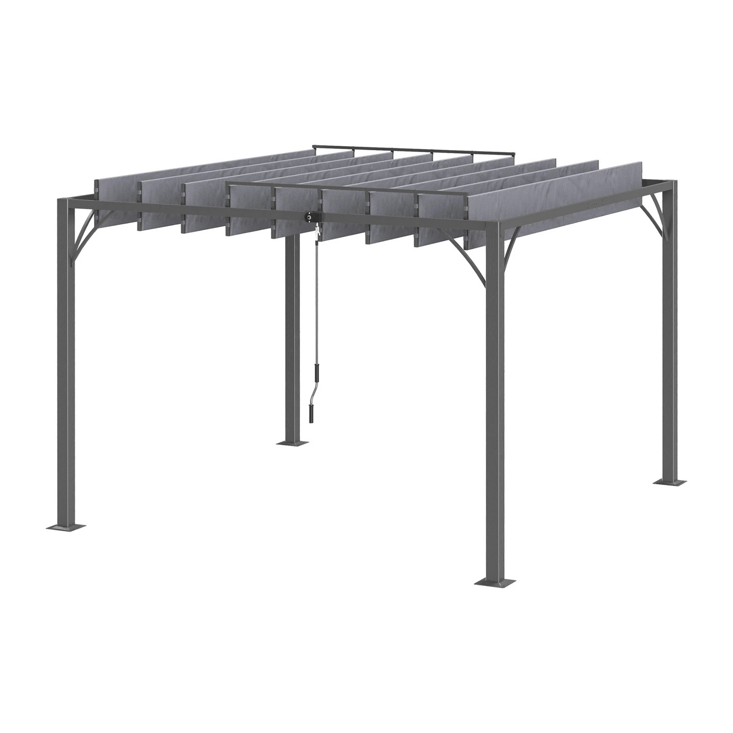 Pérgola de jardín con lamas superiores giratorias 4x3m