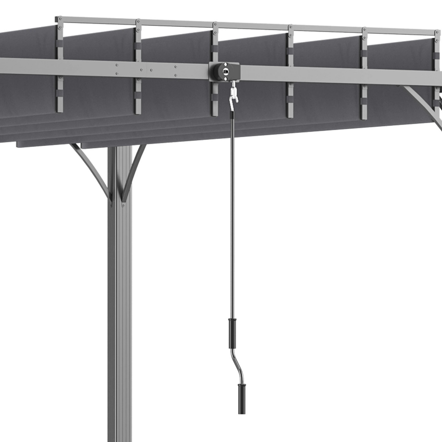 Pérgola de jardín con lamas superiores giratorias 4x3m