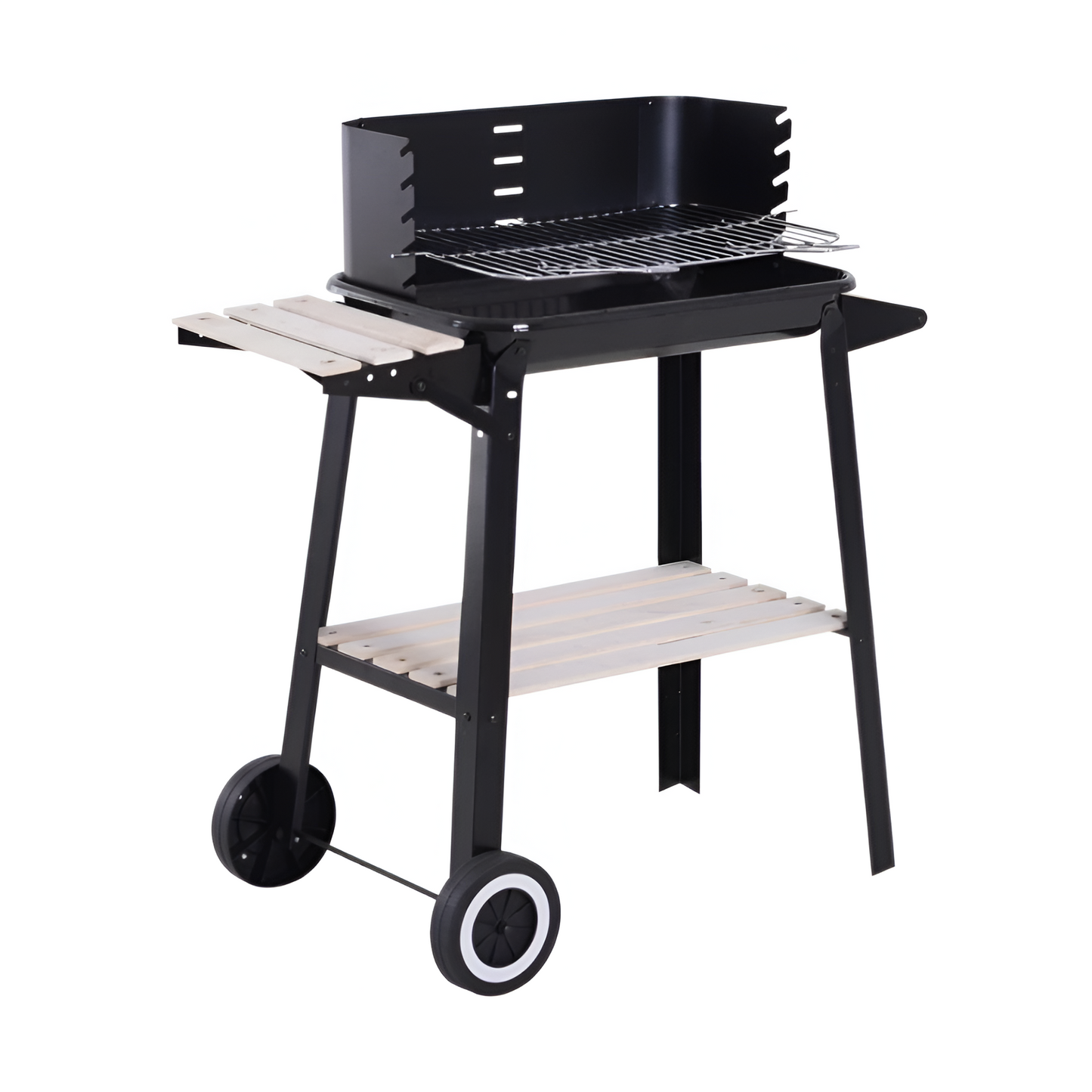 Barbacoa de carbón con parrilla ajustable + limpiador de parrilla y barbacoa