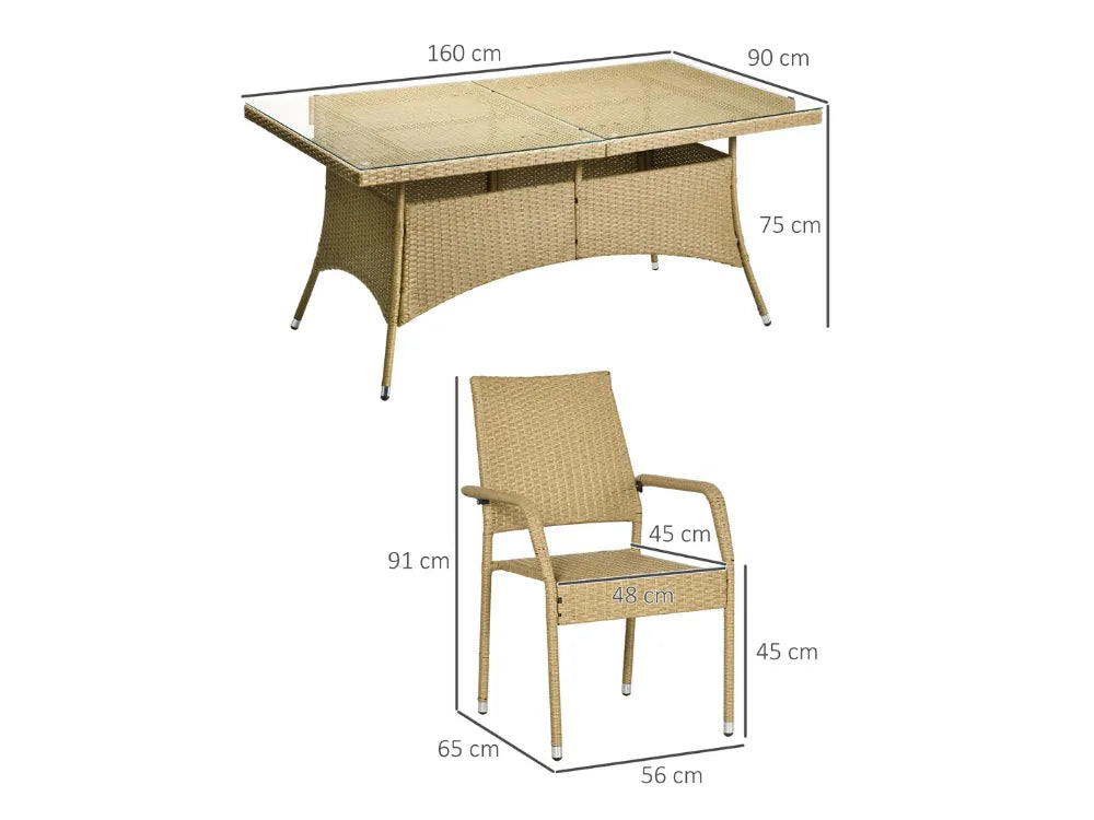 Conjunto de Refeição para Jardim em Vime