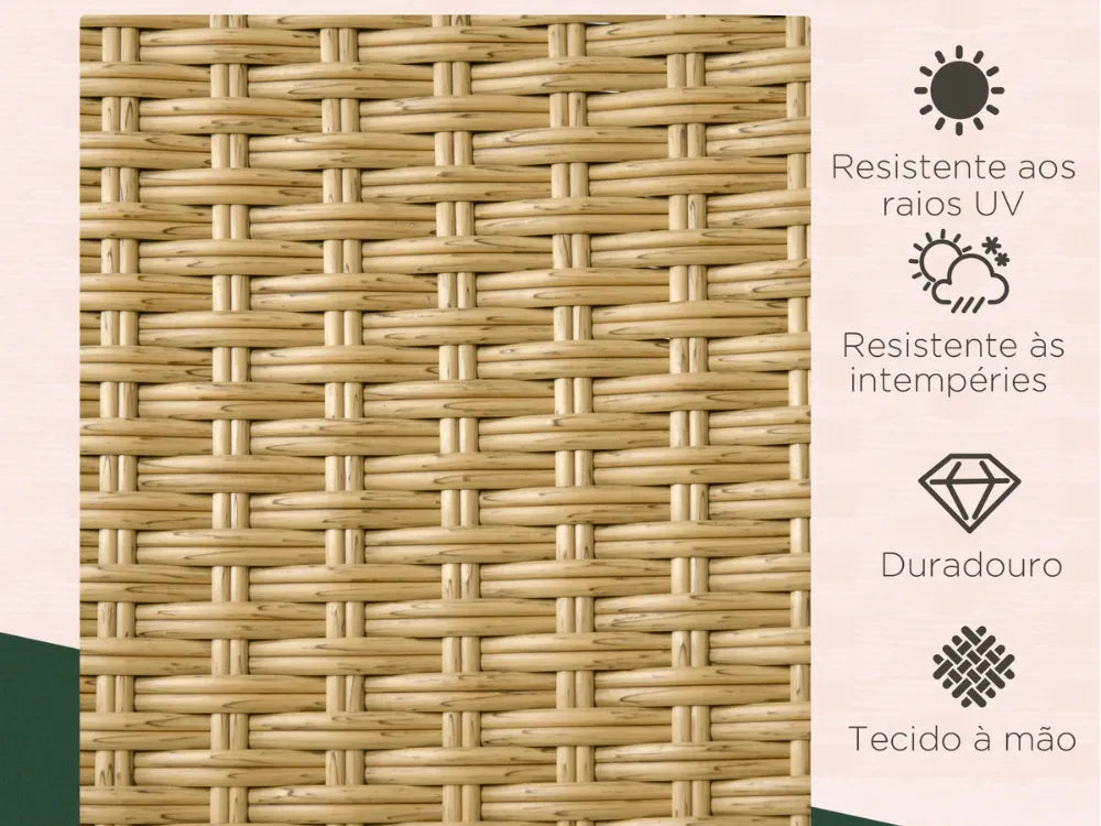 Conjunto de Refeição para Jardim em Vime