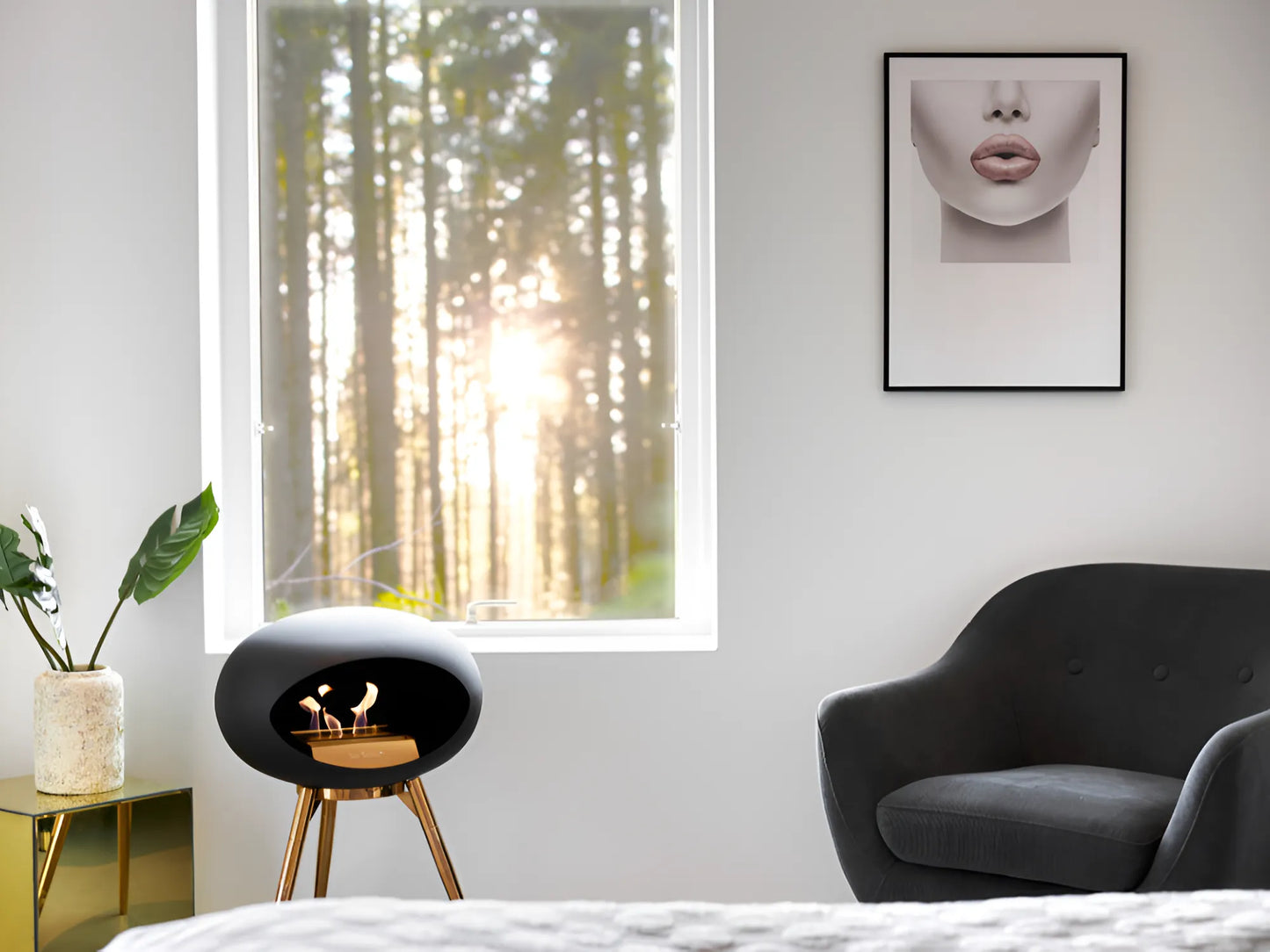 Ground Low Black Bioethanol Fireplace