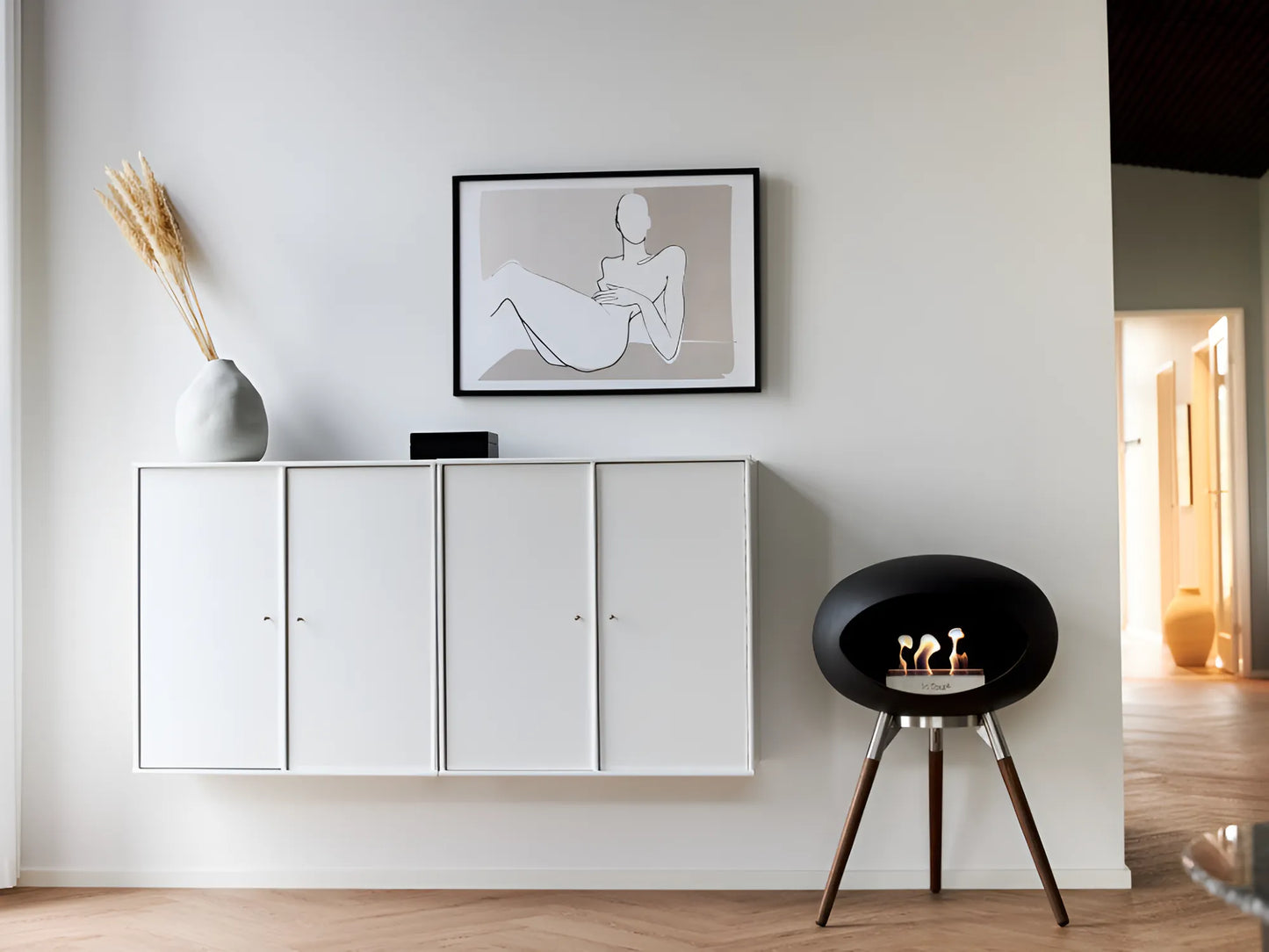 Ground Low Black Bioethanol Fireplace