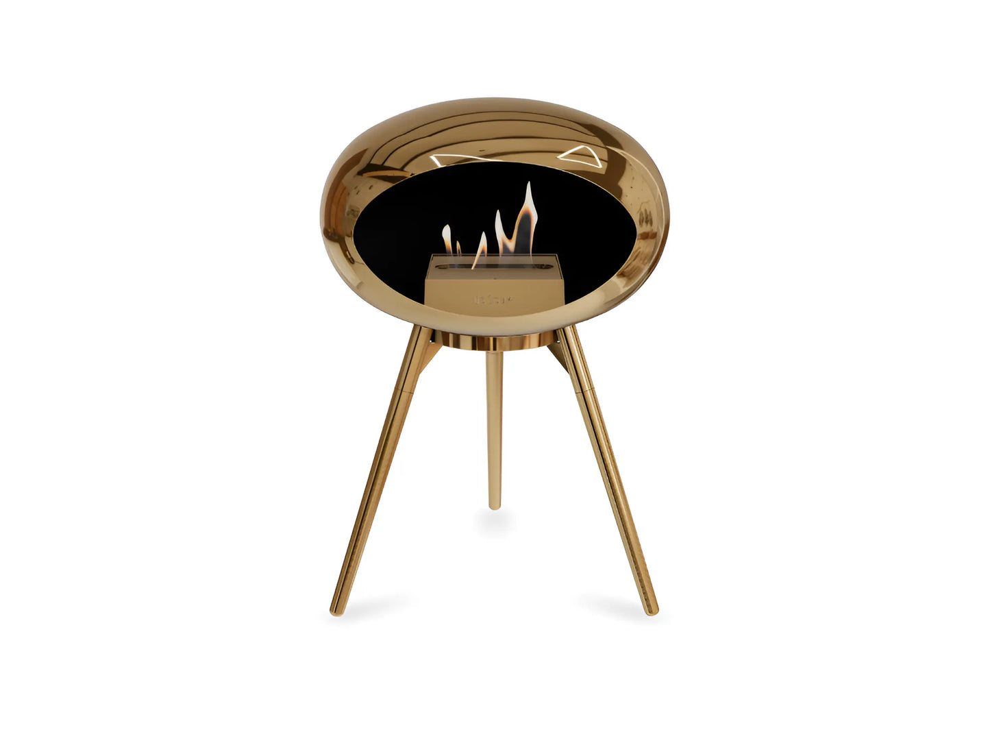 Bioethanol Fireplace Ground Low Chromed Rose Gold