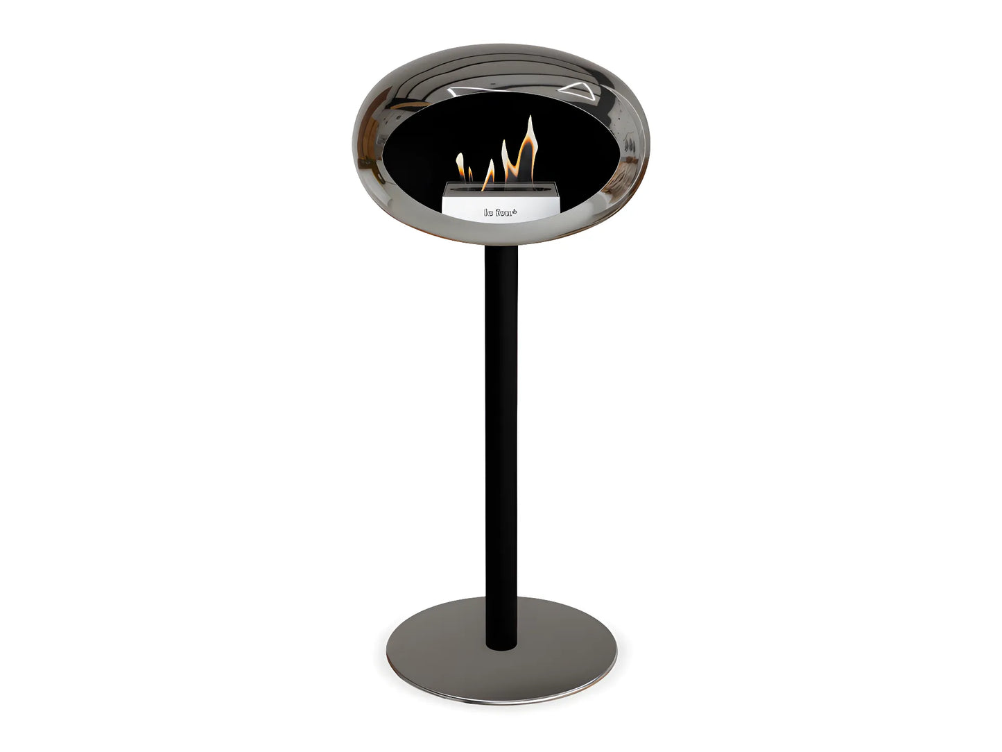Lareira Bioetanol Ground Steel High Chromed Silver