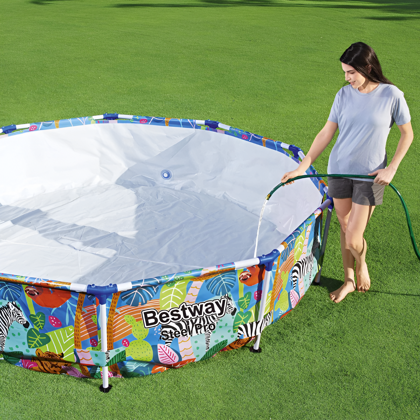 Bestway Steel Pro Children's Pool Colorful Animal Design 305 x 66 cm