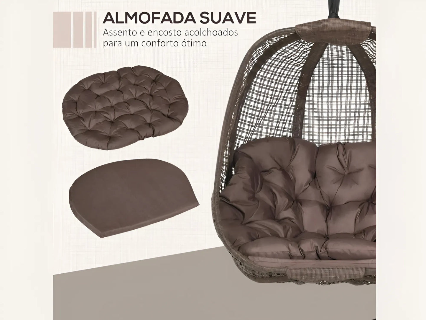 Silla colgante con efecto imitación mimbre para exteriores