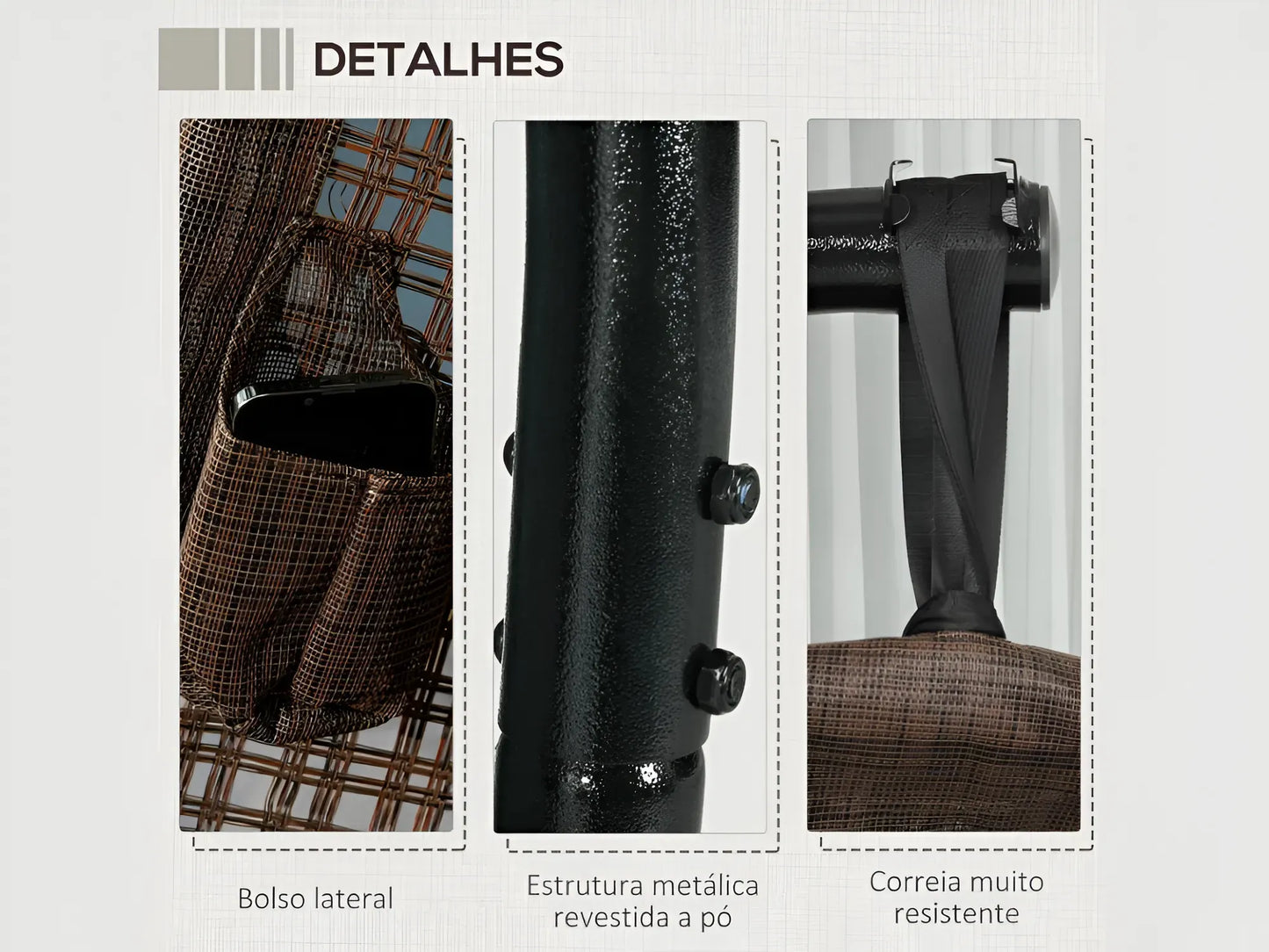 Silla colgante con efecto imitación mimbre para exteriores