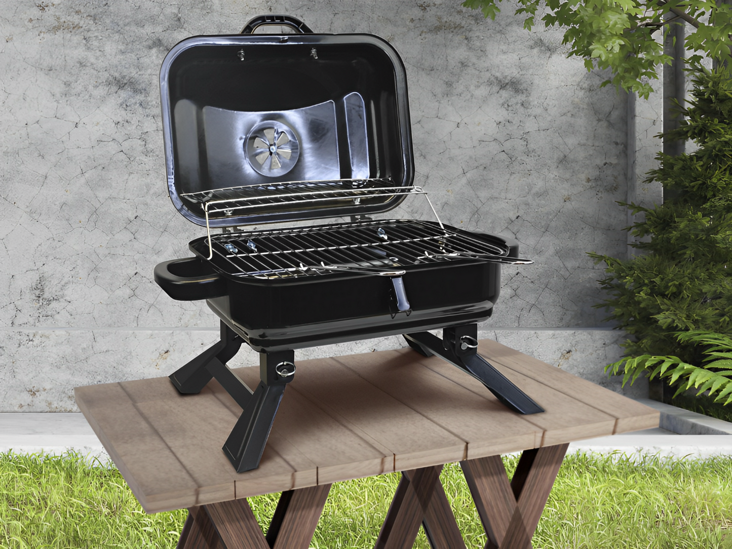 Barbacoa portátil EFP72 + Limpiador de parrillas y barbacoas