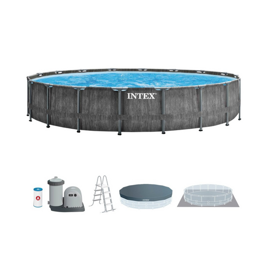 Piscina Desmontável INTEX Prisma Frame Greywood 5 metros + Bomba