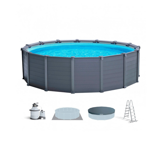 Piscina Desmontável INTEX Graphite Grey Panel 5m