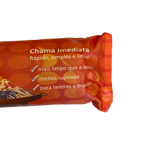 Tronco de Queima Instantâneo para Lareiras, Braseiros e Churrasqueiras 1Kg Chama Vermelha