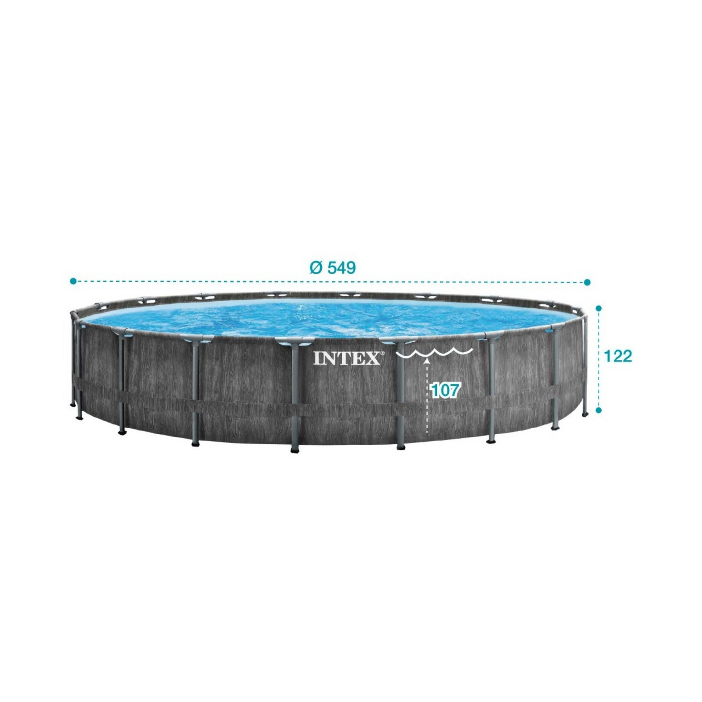Piscina Desmontável INTEX Prisma Frame Greywood 5 metros + Bomba