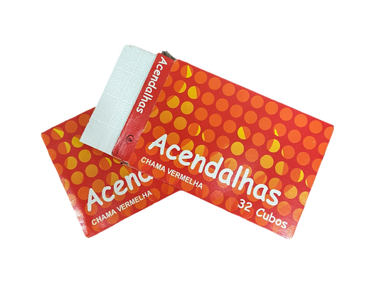 Acendalhas Brancas de Parafina Chama Vermelha