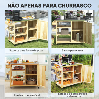 Carrinho/ Mesa de Preparação de Alimentos
