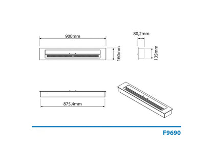 Queimador Bioetanol Inox F9690