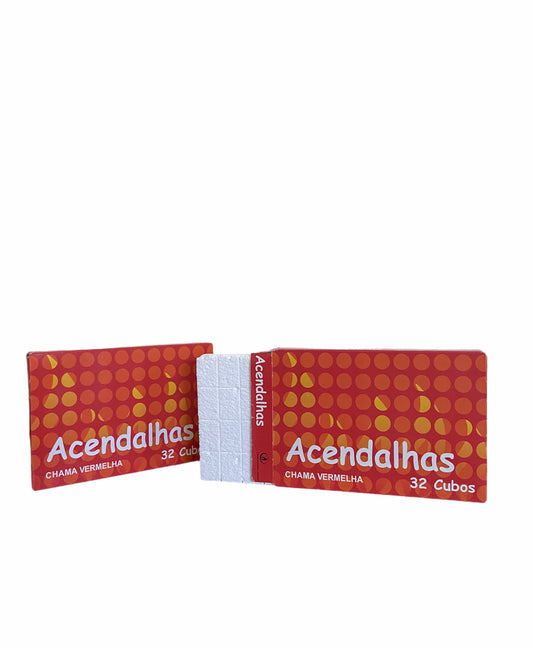 Acendalhas Brancas de Parafina Chama Vermelha