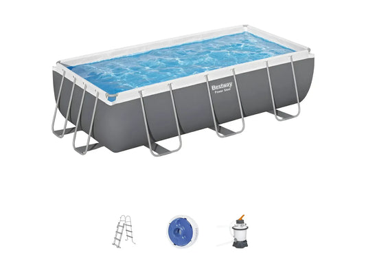 Piscina elevada rectangular Bestway Power de acero (404 x 201 x 100 cm)