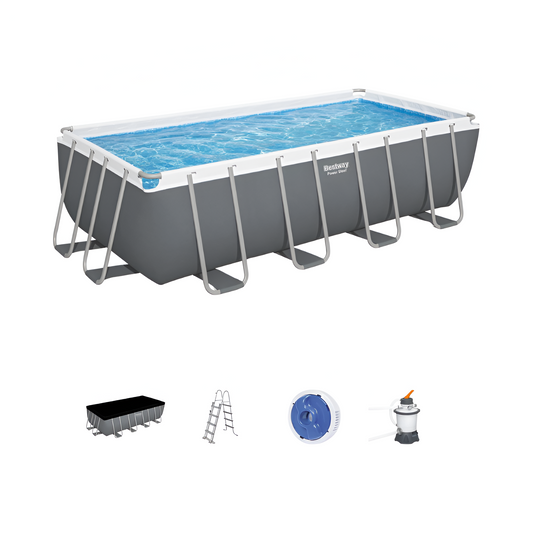 Piscina elevada rectangular Bestway Power de acero (488 x 244 x 122 cm)