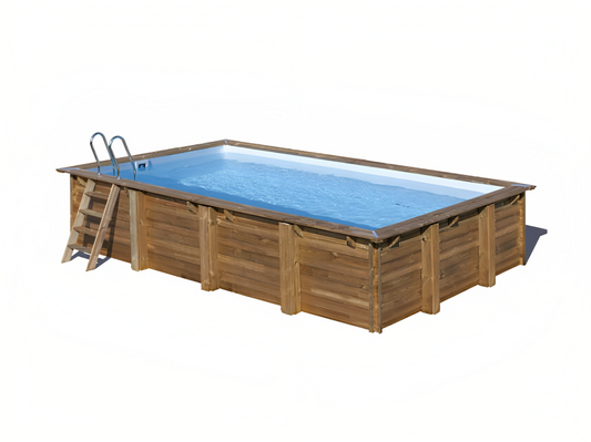 Piscina rectangular de madera Évora Gre 620 x 420 x 133 cm