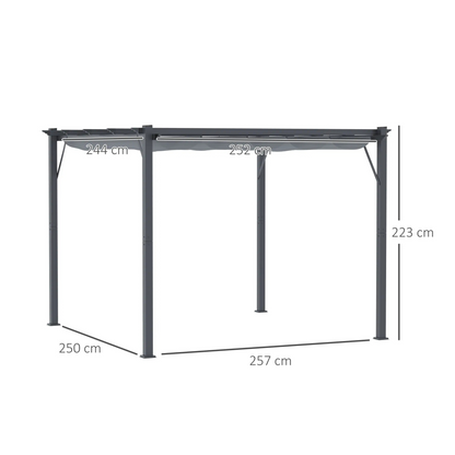 Pérgola de Jardim 3x3 com Teto Retrátil