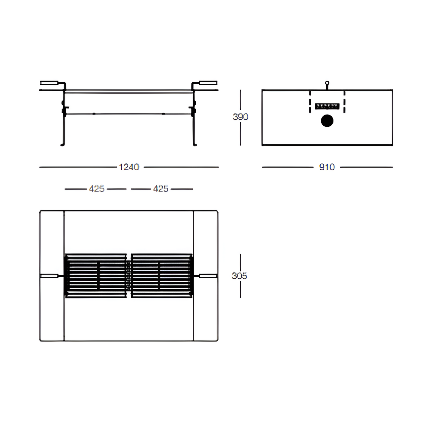 Braseiro/ Fire Pit Zig s/ Grelhas Aço Corten + 4 Troncos de Queima Instantâneos