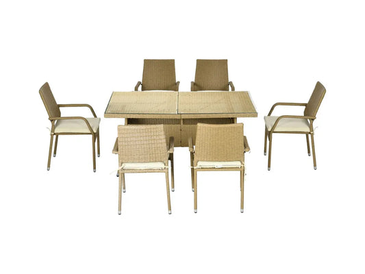 Conjunto de Refeição para Jardim  em Vime