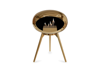 Chimenea de bioetanol de suelo bajo cromada en oro rosa