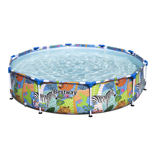 Piscina infantil Bestway Steel Pro con diseño de animales de colores (305 x 66 cm)