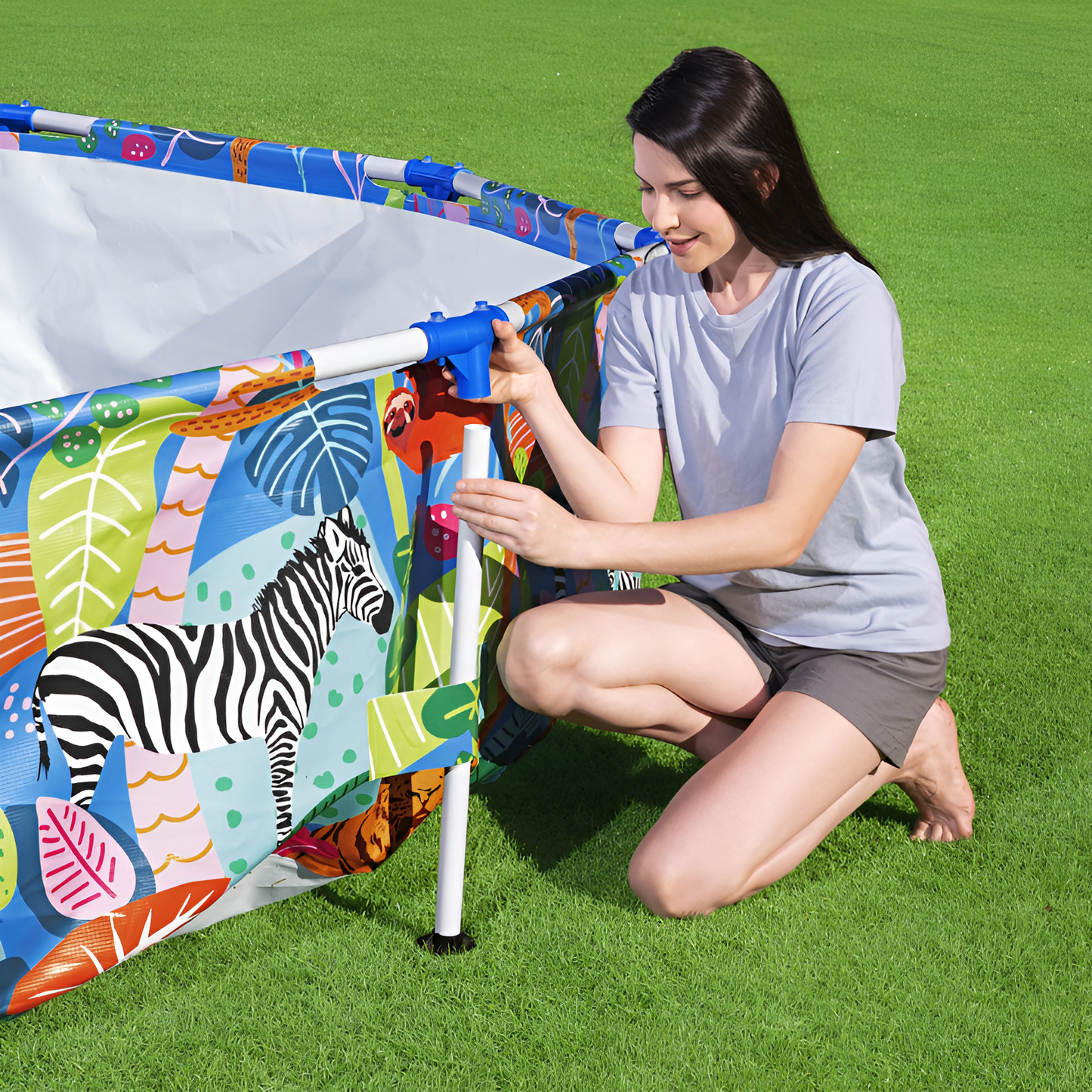 Bestway Steel Pro Children's Pool Colorful Animal Design 305 x 66 cm