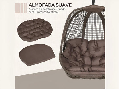 Silla colgante con efecto imitación mimbre para exteriores