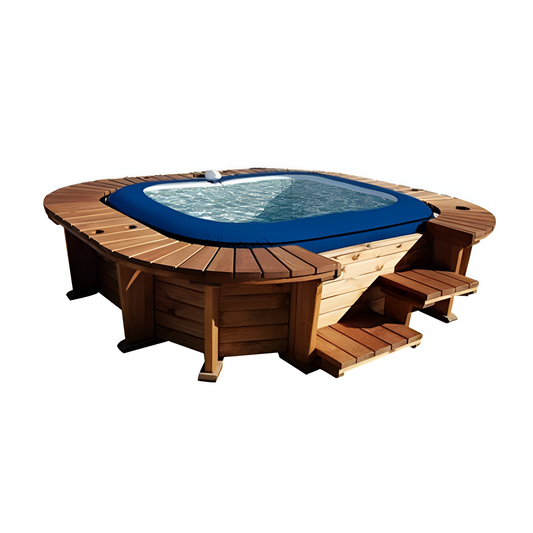 Jacuzzi inflable con estructura de madera para 4-6 personas