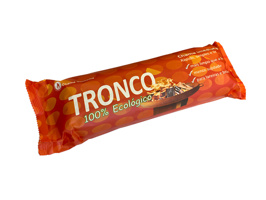 Tronco de Queima Instantâneo para Lareiras, Braseiros e Churrasqueiras 1Kg Chama Vermelha