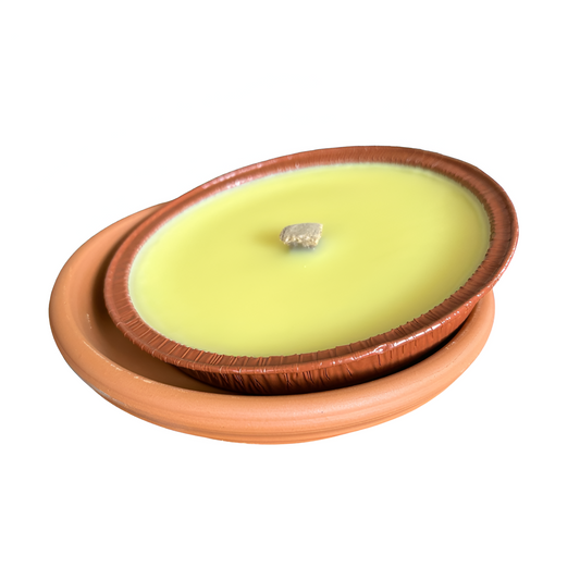 Vela de citronela recargable antimosquitos en recipiente de terracota